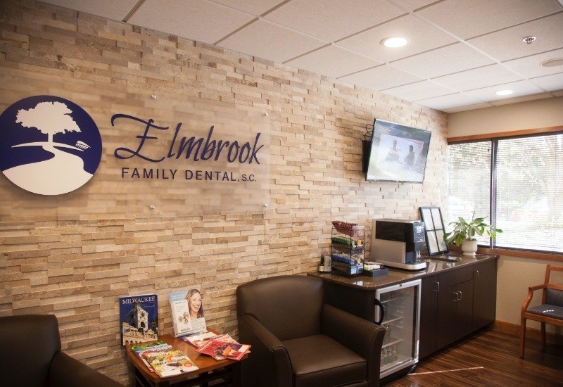 Armchairs and refreshment station in waiting room